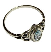 Load image into Gallery viewer, Blue Topaz Sterling Silver ring size  3, 4, 5, 6, 7, 8, 9, 10, 11, 12, 13    BR041
