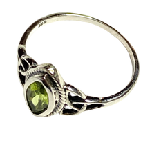 Load image into Gallery viewer, Peridot Sterling Silver ring size  3, 4, 5, 6, 8, 9, 10, 11, 12, 13, 14    BR042
