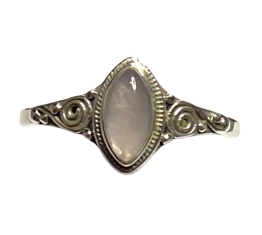 Rose Quartz Sterling Silver ring size  3, 4, 5, 6, 7, 8, 9, 10, 11, 12, 13    BR046