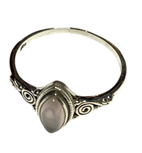 Load image into Gallery viewer, Rose Quartz Sterling Silver ring size  3, 4, 5, 6, 7, 8, 9, 10, 11, 12, 13    BR046
