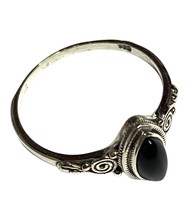 Load image into Gallery viewer, Black Onyx Sterling Silver ring size  3, 4, 5, 6, 7, 8, 9, 10, 11, 12, 13    BR045

