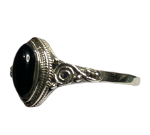 Load image into Gallery viewer, Black Onyx Sterling Silver ring size  3, 4, 5, 6, 7, 8, 9, 10, 11, 12, 13    BR045
