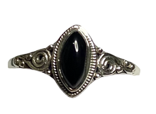 Load image into Gallery viewer, Black Onyx Sterling Silver ring size  3, 4, 5, 6, 7, 8, 9, 10, 11, 12, 13    BR045

