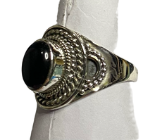 Load image into Gallery viewer, Black Onyx Sterling Silver ring size  6, 7, 8, 9, 10, 11, 12, 13    BR047
