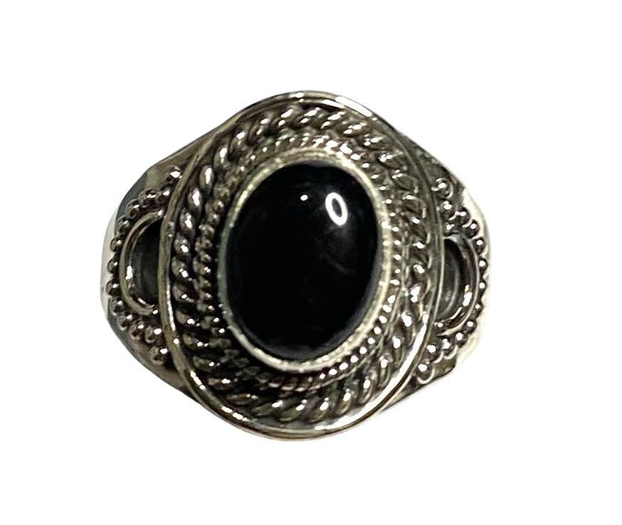 Black Onyx Sterling Silver ring size  6, 7, 8, 9, 10, 11, 12, 13    BR047