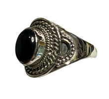 Load image into Gallery viewer, Black Onyx Sterling Silver ring size  6, 7, 8, 9, 10, 11, 12, 13    BR047
