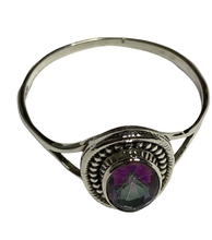 Load image into Gallery viewer, Mystic Topaz Sterling Silver ring size  5, 6, 7, 8, 9, 10, 11, 12, 13, 14     BR049
