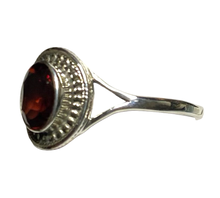 Load image into Gallery viewer, Garnet Sterling Silver ring size  6, 7, 8, 9, 10, 11, 12, 13, 14     BR048
