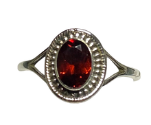 Load image into Gallery viewer, Garnet Sterling Silver ring size  6, 7, 8, 9, 10, 11, 12, 13, 14     BR048
