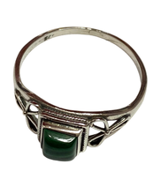 Load image into Gallery viewer, Malachite Sterling Silver ring size  3, 4, 5, 6, 7, 8, 9, 10, 11, 12, 13    BR050
