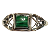 Load image into Gallery viewer, Malachite Sterling Silver ring size  3, 4, 5, 6, 7, 8, 9, 10, 11, 12, 13    BR050

