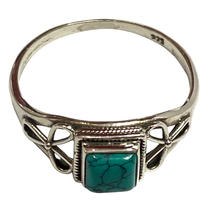 Load image into Gallery viewer, Turquoise Sterling Silver ring size  3, 4, 5, 6, 7, 8, 9, 10, 11, 12, 13    BR051
