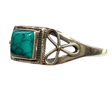 Load image into Gallery viewer, Turquoise Sterling Silver ring size  3, 4, 5, 6, 7, 8, 9, 10, 11, 12, 13    BR051
