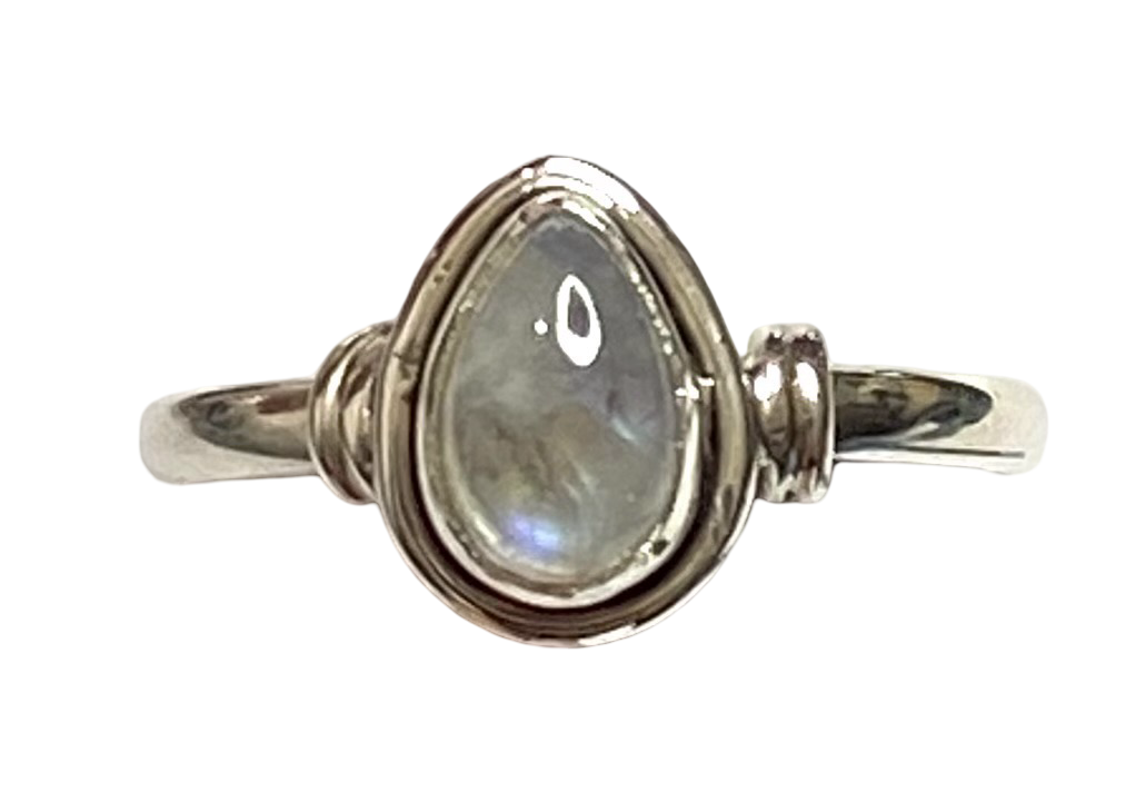 Moonstone Sterling Silver ring size  3, 4, 5, 6, 7, 8, 9, 10, 11, 12, 13    BR053