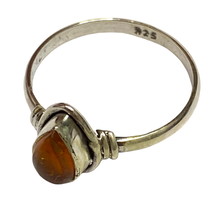 Load image into Gallery viewer, Amber Sterling Silver ring size  3, 4, 5, 6, 7, 8, 9, 10, 11, 12, 13    BR055
