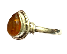 Load image into Gallery viewer, Amber Sterling Silver ring size  3, 4, 5, 6, 7, 8, 9, 10, 11, 12, 13    BR055
