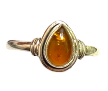 Load image into Gallery viewer, Amber Sterling Silver ring size  3, 4, 5, 6, 7, 8, 9, 10, 11, 12, 13    BR055
