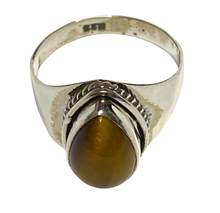 Load image into Gallery viewer, Tigers Eye Sterling Silver ring size   6, 7, 8, 9, 10, 11, 12, 13    BR056
