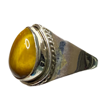 Load image into Gallery viewer, Tigers Eye Sterling Silver ring size   6, 7, 8, 9, 10, 11, 12, 13    BR056
