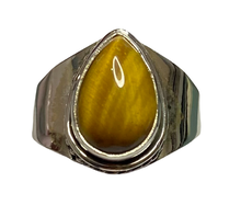 Load image into Gallery viewer, Tigers Eye Sterling Silver ring size   6, 7, 8, 9, 10, 11, 12, 13    BR056
