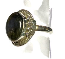 Load image into Gallery viewer, Labradorite Sterling Silver ring size   6, 7, 8, 9, 10, 11, 12, 13    BR057
