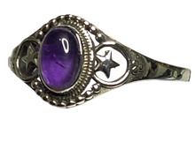 Load image into Gallery viewer, Amethyst Sterling Silver ring size 3, 4, 5, 6, 7, 8, 9, 10, 11, 12, 13 BR059
