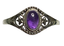 Load image into Gallery viewer, Amethyst Sterling Silver ring size 3, 4, 5, 6, 7, 8, 9, 10, 11, 12, 13 BR059
