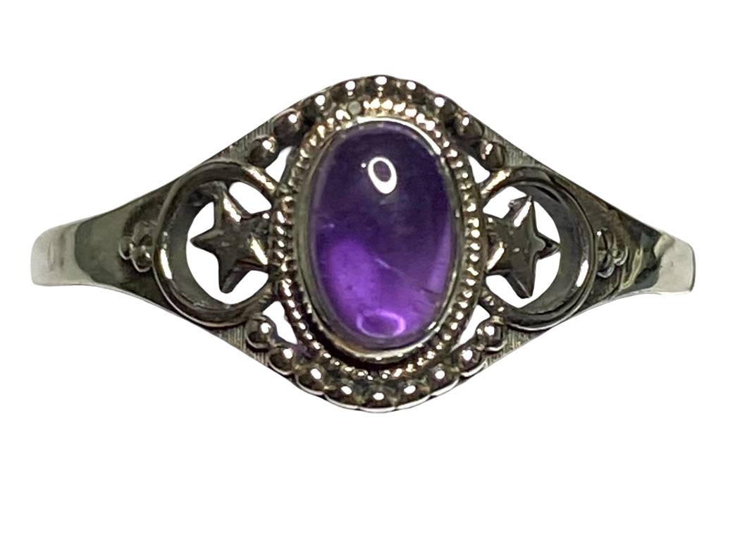 Amethyst Sterling Silver ring size 3, 4, 5, 6, 7, 8, 9, 10, 11, 12, 13 BR059