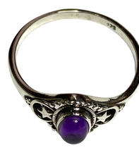 Load image into Gallery viewer, Amethyst Sterling Silver ring size 3, 4, 5, 6, 7, 8, 9, 10, 11, 12, 13 BR059
