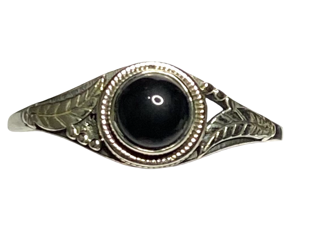 Black Onyx Sterling Silver ring size 3, 4, 5, 6, 7, 8, 9, 10, 11, 12, 13 BR060