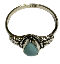 Load image into Gallery viewer, Larimar Sterling Silver ring size 3, 4, 5, 6, 7, 8, 9, 10, 11, 12, 13   BR062
