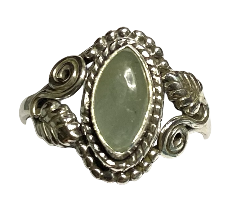 Aquamarine Sterling Silver ring size  5, 6, 7, 8, 9, 10, 11, 12, 13  BR063