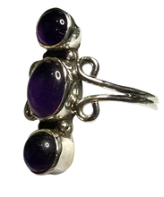 Load image into Gallery viewer, Amethyst Sterling Silver ring size   6, 7, 8, 9, 10, 11, 12, 13  BR066
