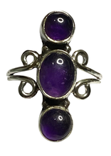 Load image into Gallery viewer, Amethyst Sterling Silver ring size   6, 7, 8, 9, 10, 11, 12, 13  BR066
