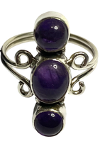 Load image into Gallery viewer, Amethyst Sterling Silver ring size   6, 7, 8, 9, 10, 11, 12, 13  BR066
