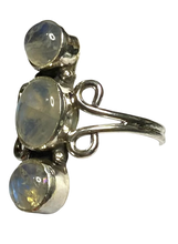 Load image into Gallery viewer, Moonstone Sterling Silver ring size   6, 7, 8, 9, 10, 11, 12, 13  BR065
