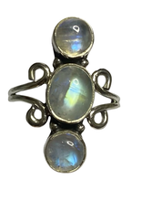 Load image into Gallery viewer, Moonstone Sterling Silver ring size   6, 7, 8, 9, 10, 11, 12, 13  BR065
