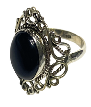 Load image into Gallery viewer, Black Onyx Sterling Silver ring size   6, 7, 8, 9, 10, 11, 12, 13  BR068
