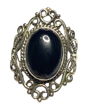 Load image into Gallery viewer, Black Onyx Sterling Silver ring size   6, 7, 8, 9, 10, 11, 12, 13  BR068
