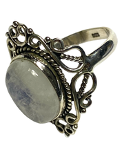 Load image into Gallery viewer, Moonstone Sterling Silver ring size   6, 7, 8, 9, 10, 11, 12, 13  BR069
