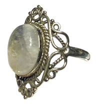 Load image into Gallery viewer, Moonstone Sterling Silver ring size   6, 7, 8, 9, 10, 11, 12, 13  BR069
