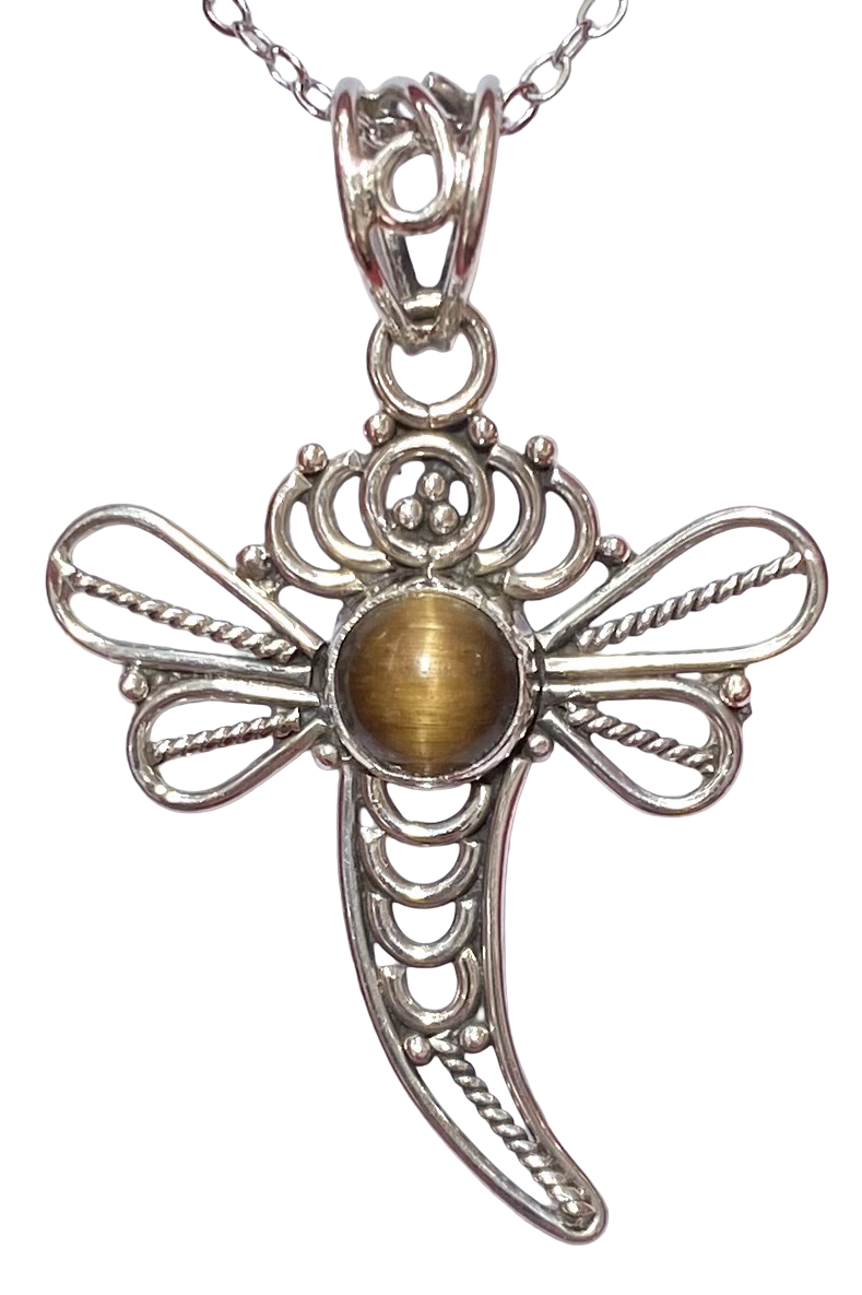 Tigers Eye sterling silver pendant PN94