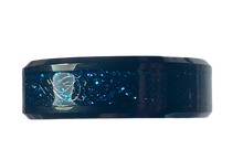 Load image into Gallery viewer, Stainless Steel - Black with blue pattern ring.  Size 14. RW248
