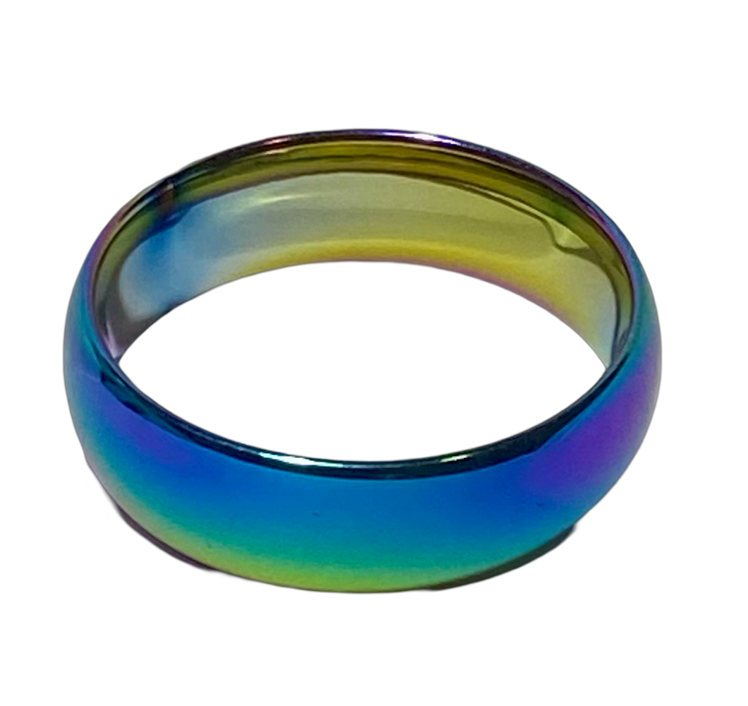 Stainless Steel - Rainbow ring.  Sizes  6, 7, 8, 9, 10, 11.  RW257
