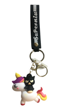 Load image into Gallery viewer, Unicorn character Keyring.  Buy any 2 keyrings for $20
