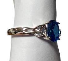 Load image into Gallery viewer, Sterling Silver - Blue Cubic zirconia ring. Sizes 4, 5, 8, 9, 10, 11. SS263
