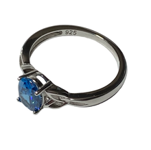Load image into Gallery viewer, Sterling Silver - Blue Cubic zirconia ring. Sizes 4, 5, 8, 9, 10, 11. SS263
