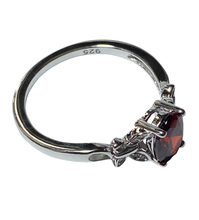 Load image into Gallery viewer, Sterling Silver - Red butterfly Cubic zirconia ring. Sizes 4, 5, 6, 8, 9. SS264
