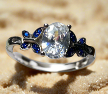 Load image into Gallery viewer, Sterling Silver -Blue  butterfly Cubic zirconia ring. Sizes 4, 6, 7, 9. SS269

