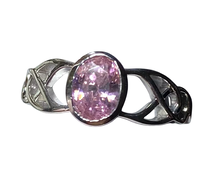 Load image into Gallery viewer, Sterling Silver -Pink Cubic zirconia ring. Sizes 4.  SS271

